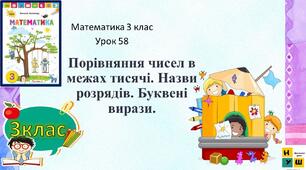 Порівняння чисел в межах 1000. Назви розрядів. Буквені вирази