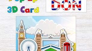 Об'ємна листівка "London pop up 3d card"