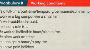 4.1 Working conditions