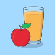 Premium Vector | Apple juice with fruit in glass cartoon vector illustration fresh apple juice flat icon outline