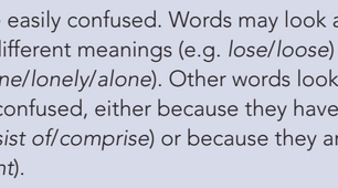 7.8 Easily confusing words