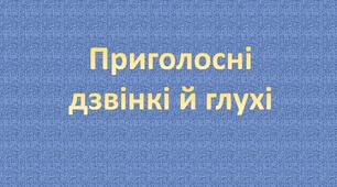 Приголосні дзвінкі та глухі