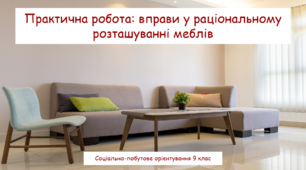 Практична робота: вправи у раціональному розташуванні меблів. Соціально-побутове орієнтування 9 клас (СПО)