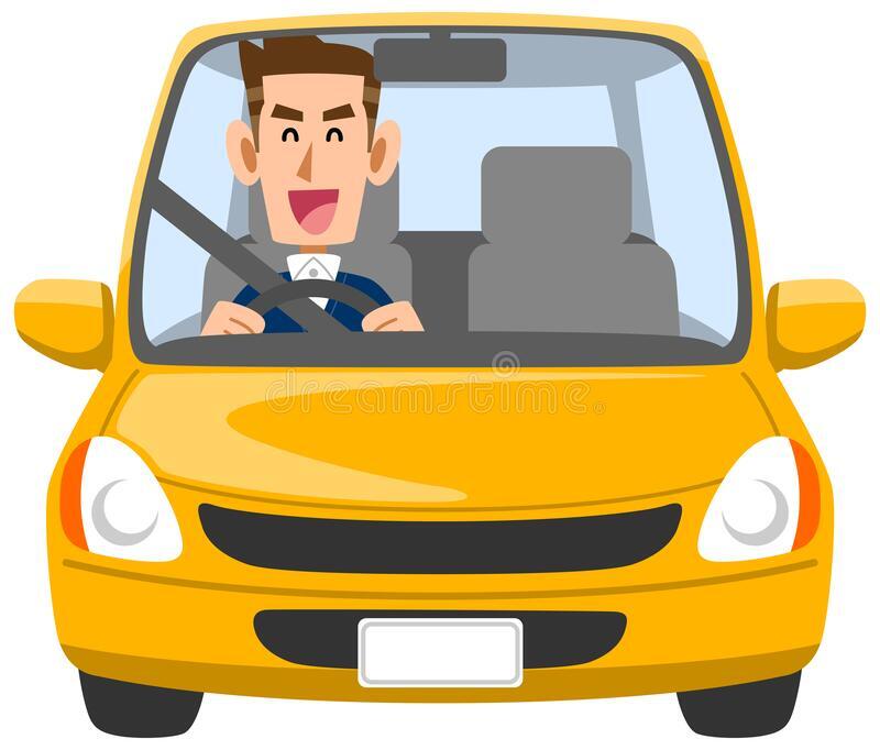 Male Driver Driving with a Smile Stock Vector - Illustration of flat, driver: 173901481