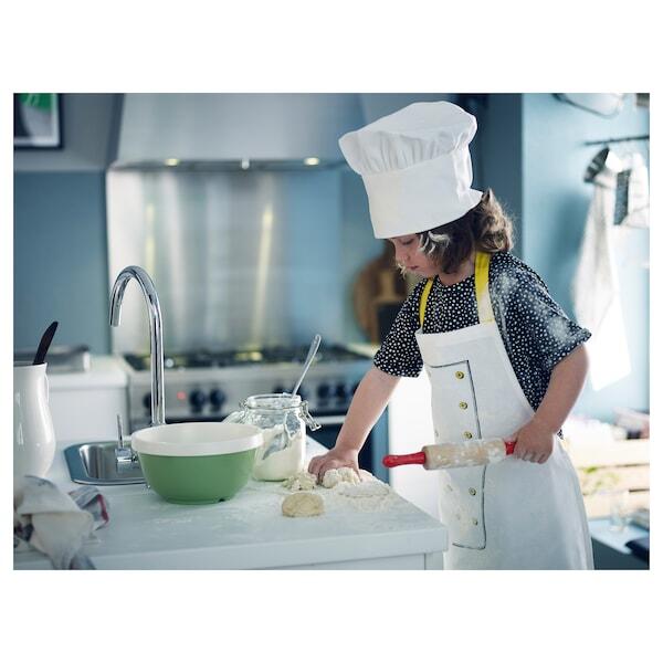 TOPPKLOCKA Children's apron with chef's hat, white/yellow - IKEA