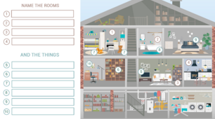 [НУШ] Шаблон JAMBOARD, вправа "Rooms and Things in My Room" (Unit 3, підручн. Дж. Коста, М. Вільямс)