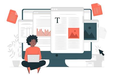Online document concept illustration