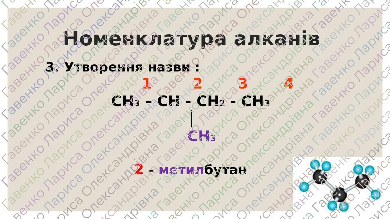Презентація "Гомологи метану. Будова молекули. Номенклатура ...