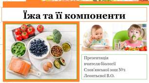 Презентація на тему "Їжа та її компоненти"