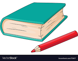 Book and pencil Royalty Free Vector Image - VectorStock