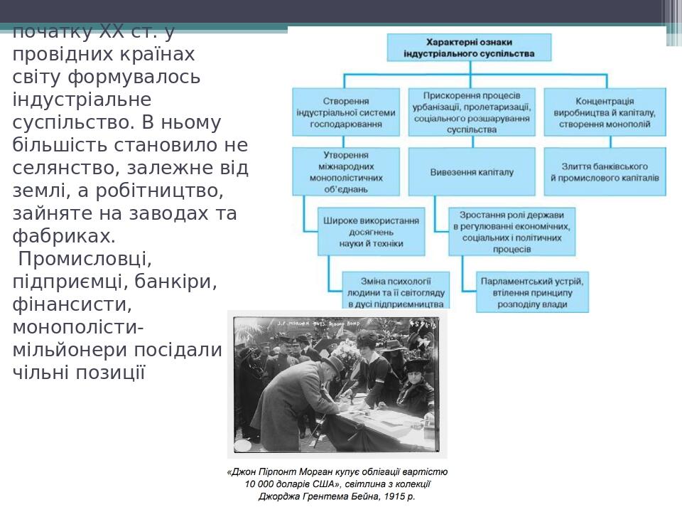 Наприкінці ХІХ — на початку ХХ ст. у провідних країнах світу формувалось індустріальне суспільство. В ньому більшість становило не селянство, залеж...