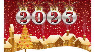 Новорічний плакат з надписом "2023"