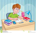 Boy Working on a Homework Assignment Stock Illustration - Illustration of drink, cell: 52724543