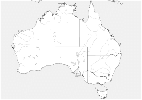 Розмальовка Мапа Австралії | Розмальовки для дітей друк онлайн