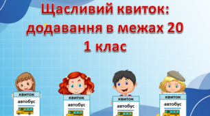 Дидактична гра "Щасливий квиток: додавання в межах 20" 1 клас