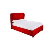 Galaxy Design Velvet Bed King Size(200x200) Color Red - Electronics & Furniture Store