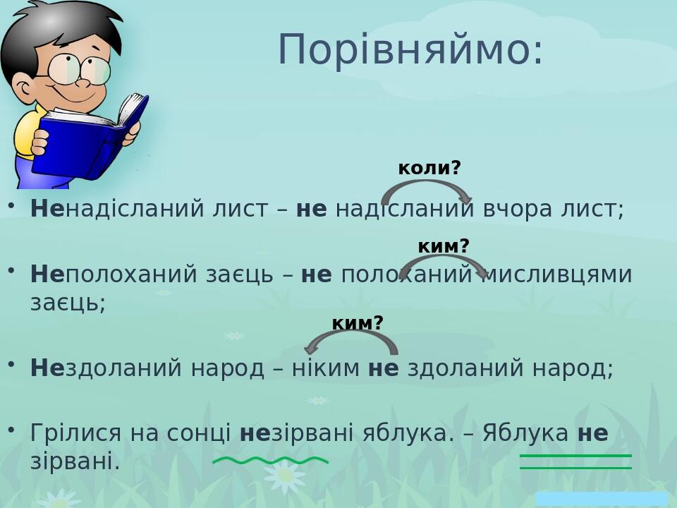 Презентація "Не з дієприкметниками" | Презентація. Українська мова