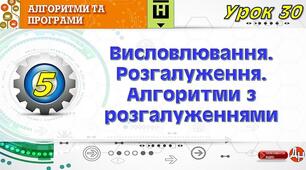Урок 30. Висловлювання. Розгалуження. Алгоритми з розгалуженнями