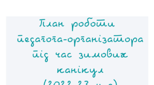 План педагога-організатора ліцею (гімназії) під час проведення зимових канікул.