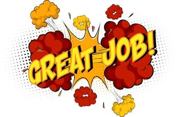 Free vector word great job on comic cloud