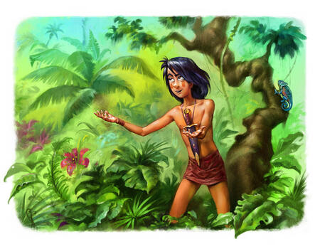 mowgli ILLUSTRATION book cartoon cartoonish children's book children's