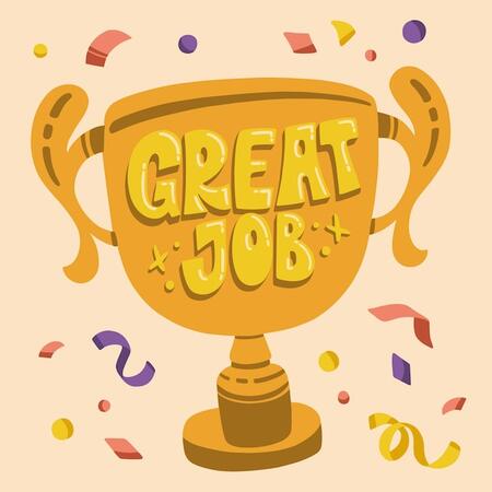 Free vector hand drawn great job lettering
