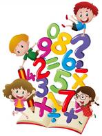 Free Vector | Many children with numbers in the book | Math cartoons, Cartoons png, School decorations