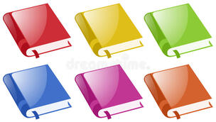 Books in Six Different Colors Stock Vector - Illustration of clipping, accessory: 79622994