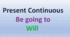 Present Continuous, be going to, will 