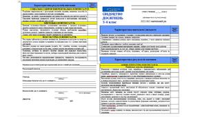 Свідоцтво досягнень для учнів 3-4 класу (з можливістю редагування)