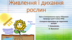 Живлення і дихання рослин.  "Пізнаємо природу", 5 клас НУШ, за програмою авт. Коршевнюк Т. В.