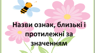 Слова-назви ознак, протилежні за значенням. 