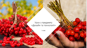 Презентація до уроку дизайну "Організація робочого місця. Правила поведінки  на уроках технології. Калина — символ України."