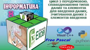 Співвідношення типів даних та елементів для введення даних, зчитування даних з елементів введення.