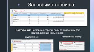 Впорядкування, пошук та фільтрація даних у базі даних