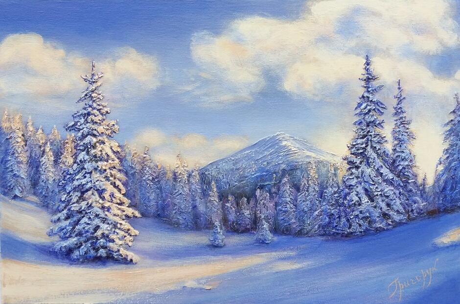 Картина «Зима у Карпатах», Галина Григорук - Jose Art Gallery
