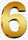 Картинки По Запросу - Number 6 In Gold - Free Transparent PNG Clipart Images Download