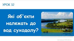 Які об'єкти належать до вод суходолу