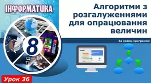 Алгоритми з розгалуженнями для опрацювання величин.
