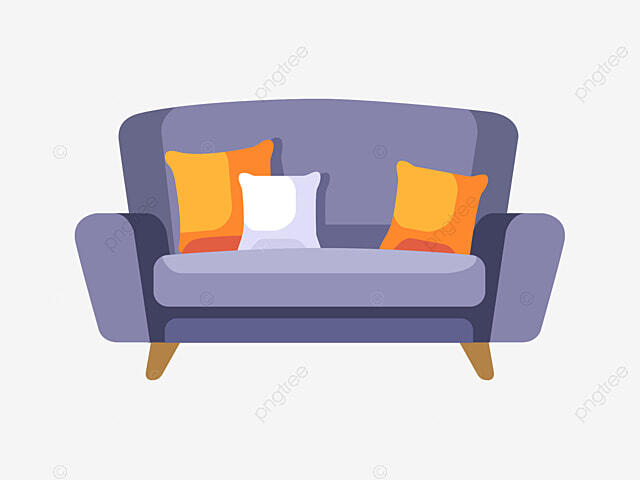 Cartoon Sofa Vector PNG Images, Flat Cartoon Vector Sofa, Flat, Simple, Illustration PNG Image For Free Download