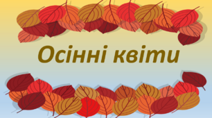 Презентація для дошкільнят "Осінні квіти"