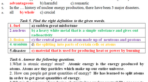 Урок - конспект на тему "Atomic Energy"