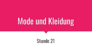 презентація для 8 (4) класу за темою "Mode und Kleidung"