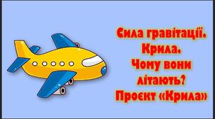 урок 20. Сила гравітації. Крила.  Чому вони літають?  Проєкт «Крила»