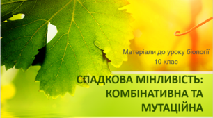 Презентація "Спадкова мінливість: комбінативна та мутаційна"