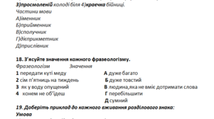 Розробка тестових завдань НМТ з української мови, 3 варіант.