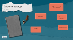 НУШ 5 клас Інтерактивна презентація до теми "Міфи та легенди" у 5 класі.