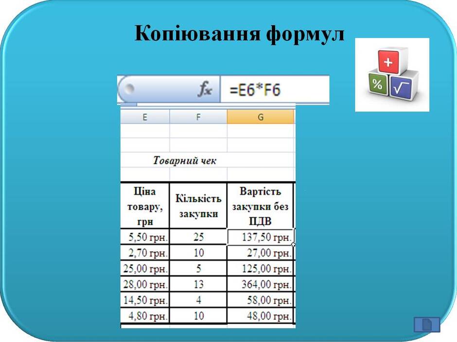 Створення та введення формул в Excel | Урок на 1 завдання. Технології ...