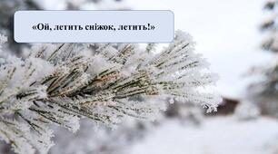 Презентація на тему:  "Ой, летить сніжок, летить!"