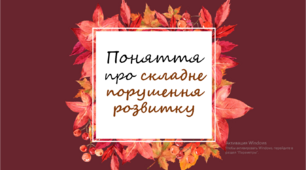 Презентація "Поняття про складне порушення розвитку"
